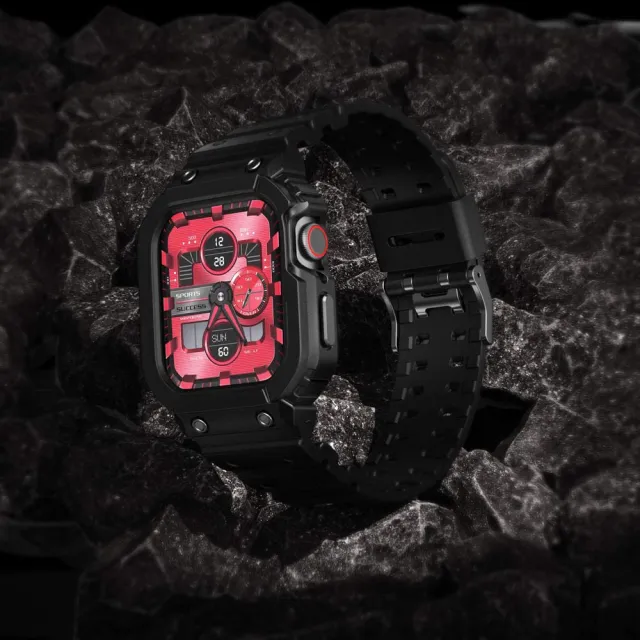 【Amband】Apple Watch 專用保護殼 霧黑 TPU 錶帶(42mm/44mm/45mm - Apple Watch 8/7/6/SE/5/4/3/2/1)