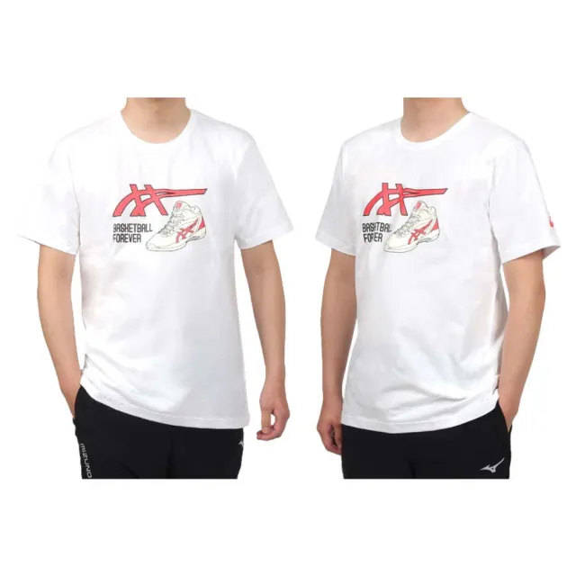 【asics 亞瑟士】男女款運動短袖T恤-台灣製 運動 上衣 休閒 籃球上衣(2063A398-100)