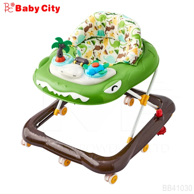 【Baby City 娃娃城】鱷魚學步車(童音樂手推車玩具餐盤學走路助步車防學行多功能車學步車螃蟹椅)