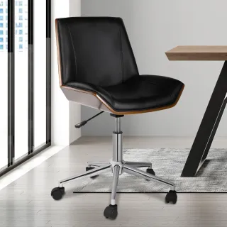 【E-home】Gordon戈登可調式曲木電腦椅 2色可選(辦公椅 會議椅 無扶手 美甲)