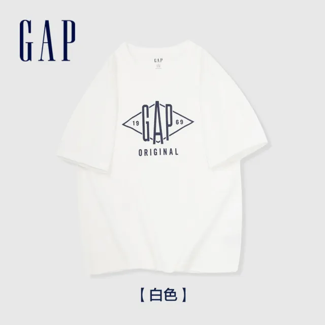 【GAP】男裝 Logo純棉印花圓領短袖T恤 厚磅密織水洗棉系列-多色可選(884791)