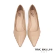 【TINO BELLINI 貝里尼】巴西進口牛皮尖頭4cm低跟鞋FSCV003A(米)