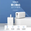 【NOKIA】30W GaN氮化鎵 USB+Type-C 雙孔 PD快充充電器(P6307)