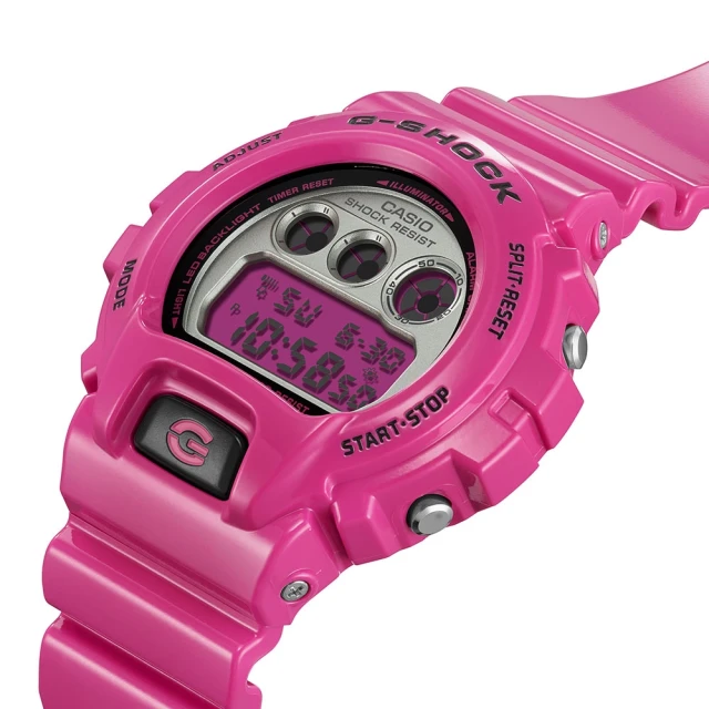 CASIO 卡西歐 G-SHOCK Crazy Colors系列/50mm/經典桃紅(DW-6900RCS-4)