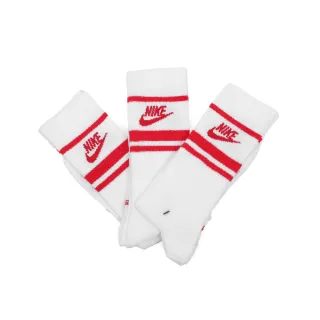 【NIKE 耐吉】長襪 Everyday Essential 白 紅 吸濕 速乾 休閒襪 中筒襪 襪子(DX5089-102)