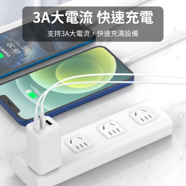 【NOKIA】Type-C轉Type-C+Lightning 100cm  iPhone手機快充充電傳輸線套組(E8100 Combo)