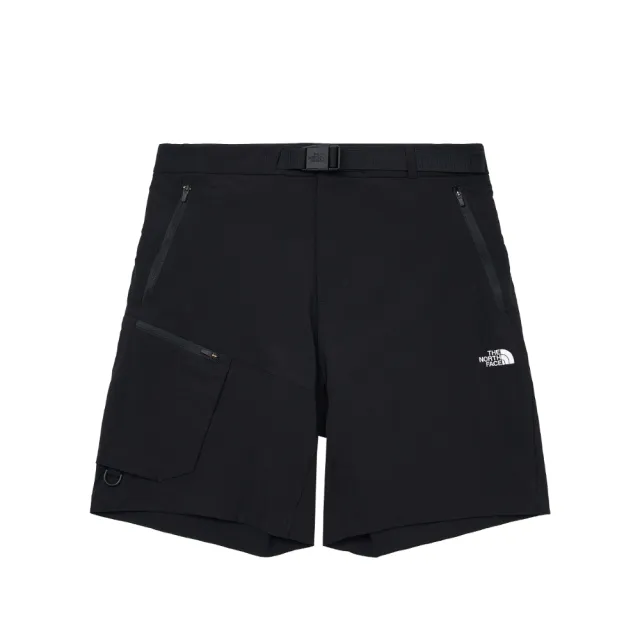 【The North Face 官方旗艦】北面男款黑色吸濕排汗涼感透氣休閒短褲｜87W4JK3