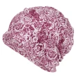 【89 zone】法式優雅炫彩的玫瑰花紋透氣薄款 套頭帽 防風帽 頭巾帽(藍/桔/黑/紫/黃)