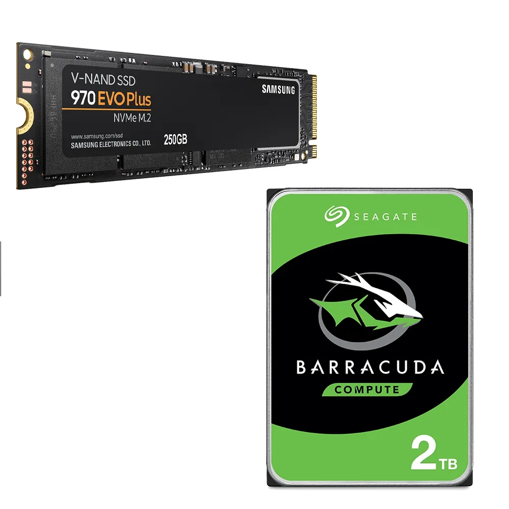 【SAMSUNG 三星】搭 2TB HDD ★ 970 EVO Plus 250GB M.2 2280 PCIe 3.0 ssd固態硬碟(MZ-V7S250BW)
