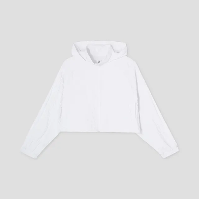 【GAP】女裝 防曬連帽外套-白色(874097)