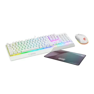 【MSI 微星】鍵鼠墊超值組★VIGOR GK30 COMBO WHITE 電競鍵盤滑鼠組(GK30+GM11+GD22)