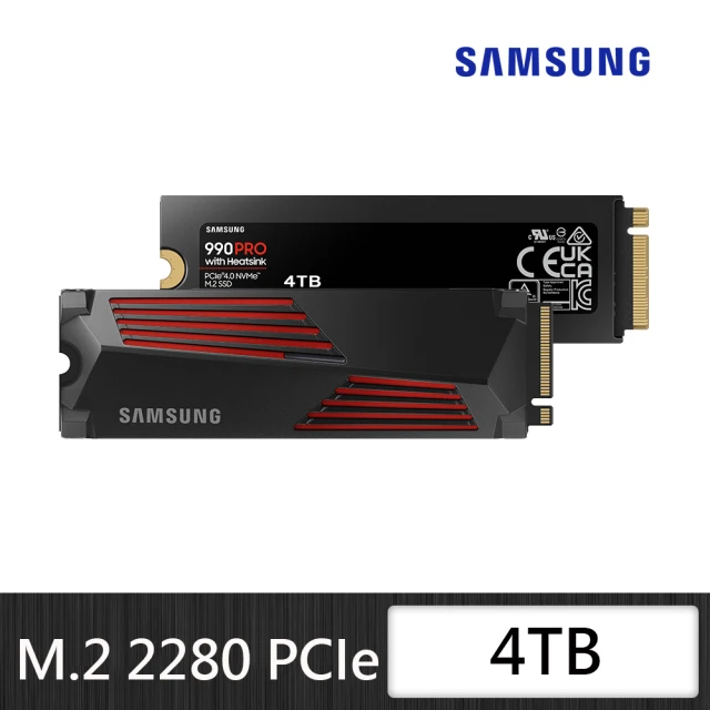 【SAMSUNG 三星】搭 5埠 交換器 ★ 990 PRO 4TB M.2 2280 PCIe 4.0 ssd固態硬碟(MZ-V9P4T0CW)*含散熱片