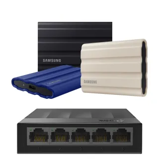 【SAMSUNG 三星】搭 5埠 交換器 ★ T7 Shield 2TB Type-C USB 3.2 Gen 2 外接式ssd固態硬碟 (MU-PE2T0K/WW)