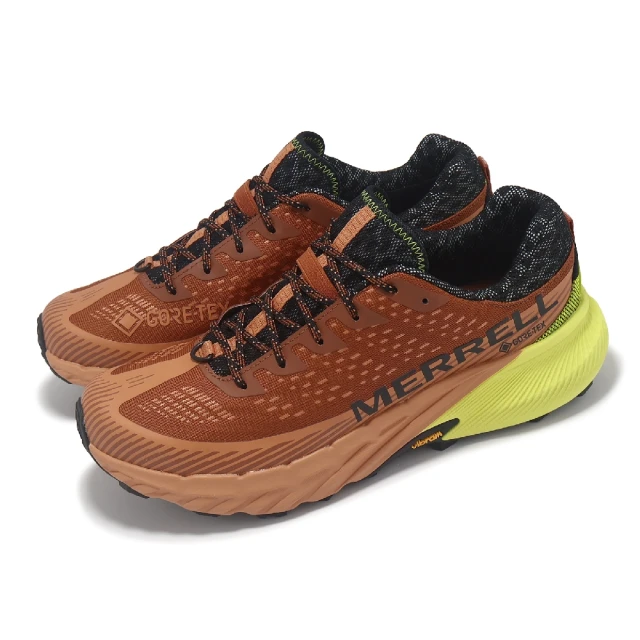 MERRELL 越野跑鞋 Agility Peak 5 GTX 男鞋 橘 黃 防水 襪套 抓地 越野 運動鞋(ML068101)