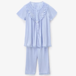 【Wacoal 華歌爾】睡衣-輕奢華系列 M-L超細針織褲裝 NNE60241V7(琉璃藍)