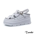 【Taroko】羅馬之旅編織全真牛皮厚底涼鞋(2色可選)