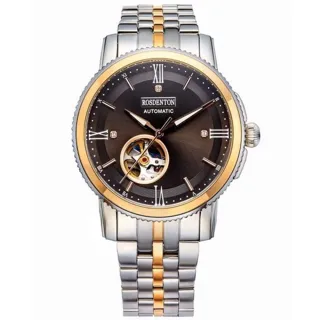 【ROSDENTON 勞斯丹頓】公司貨R1 關鍵時刻銀黑H7鏤空機械腕錶-男錶-錶徑42mm(Q98210MTF-3D)