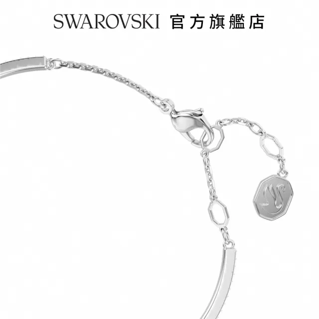 【SWAROVSKI 官方直營】Idyllia 手鐲花朵 藍色 鍍白金色