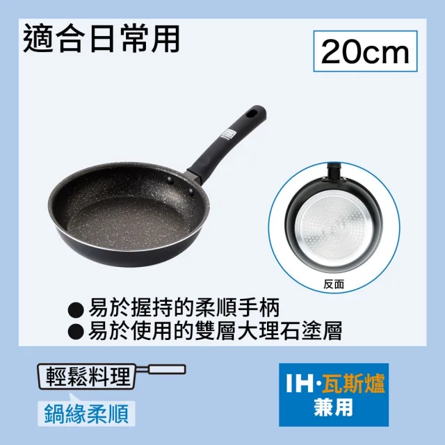 【NITORI 宜得利家居】平底鍋 不沾鍋 20CM KF01(平底鍋 瓦斯 IH KF01)
