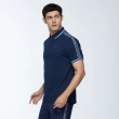 【NAUTICA】男裝 COMPETITION運動風品牌LOGO織帶短袖POLO衫(深藍)