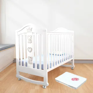 【i-smart】熊可愛多功能嬰兒床+杜邦床墊8公分(超值二件組8成長床 書桌床)
