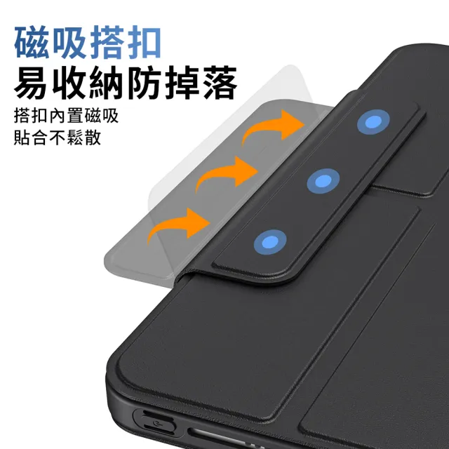 【YUNMI】iPad 8/iPad 9 10.2吋通用 磁搭扣保護殼 平板保護套(加高防摔 Y折支架 帶筆槽設計)