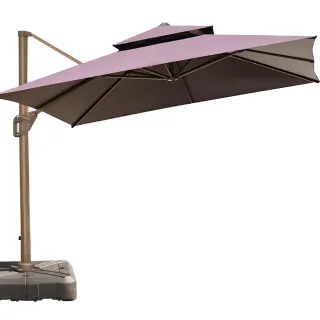 【Josie】方形3米戶外遮陽傘 庭院側立傘(羅馬傘 庭院傘 太陽傘 遮陽傘 海灘傘 休閒傘)