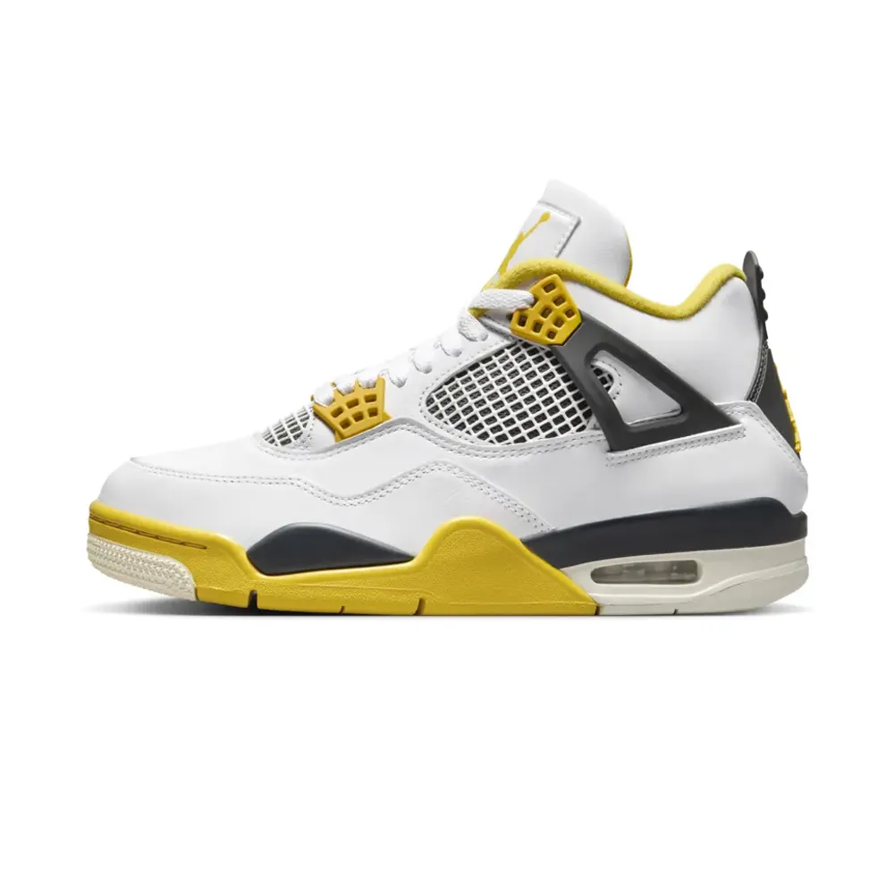 NIKE 耐吉】休閒鞋Air Jordan 4 Retro Vivid Sulfur W 硫磺白黃