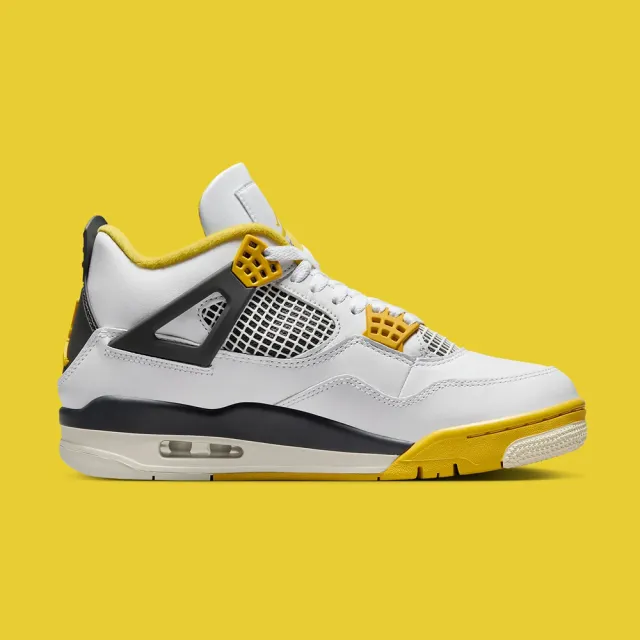 NIKE 耐吉】休閒鞋Air Jordan 4 Retro Vivid Sulfur W 硫磺白黃