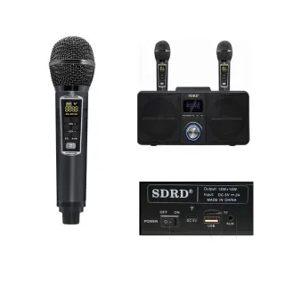 【SDRD】SD309雙人合唱 行動KTV 藍牙音響 可消音 無線麥克風 貓頭鷹(附防噴套+充電頭+限量手提袋)