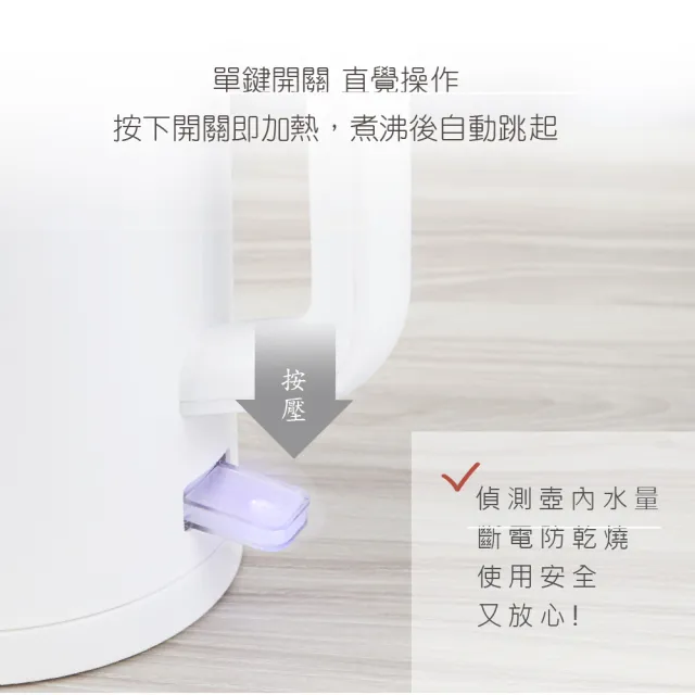 【日本AWSON歐森】1.7 L 雙層防護電熱壺/快煮壺/電茶壺/煮水壺AS-HP0175(食品級304不鏽鋼)