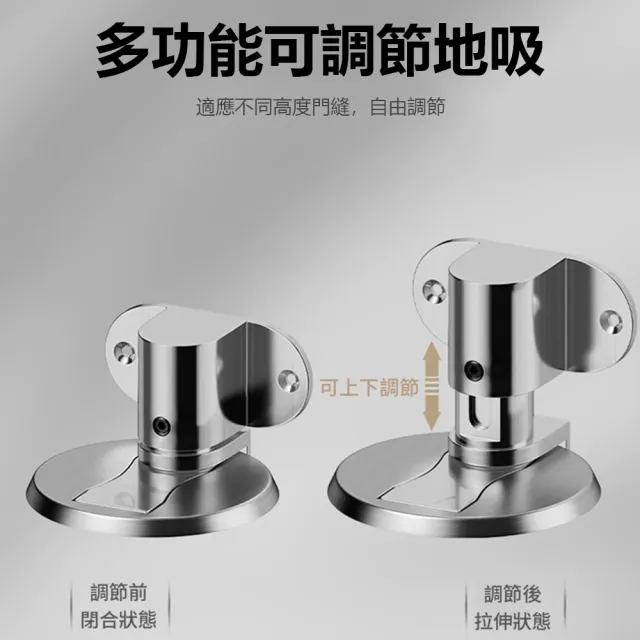 【Nil】強磁防風可調節地吸 打孔/免打孔靜音門吸 家用隱形鋅合金門擋 吸門器