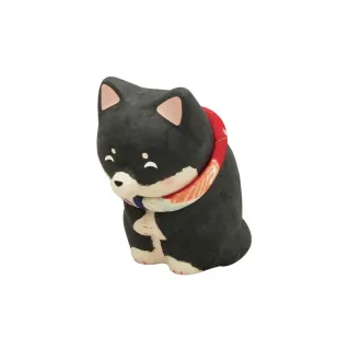 【RYUKODO龍虎堂】日本手工製和紙開運擺飾-彎腰柴犬(黑)