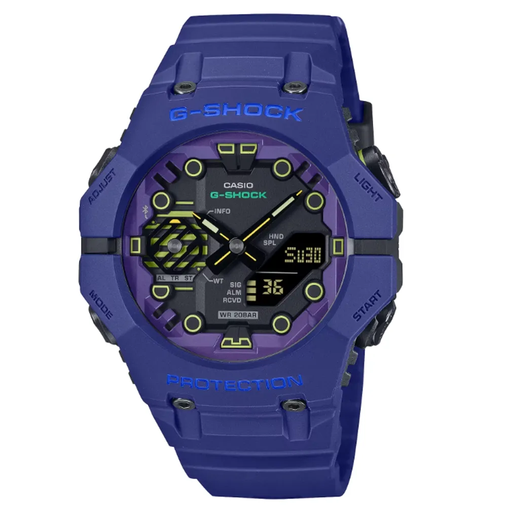 CASIO 卡西歐】G-SHOCK 藍牙連線科幻宇宙雙顯腕錶藍GA-B001CBR