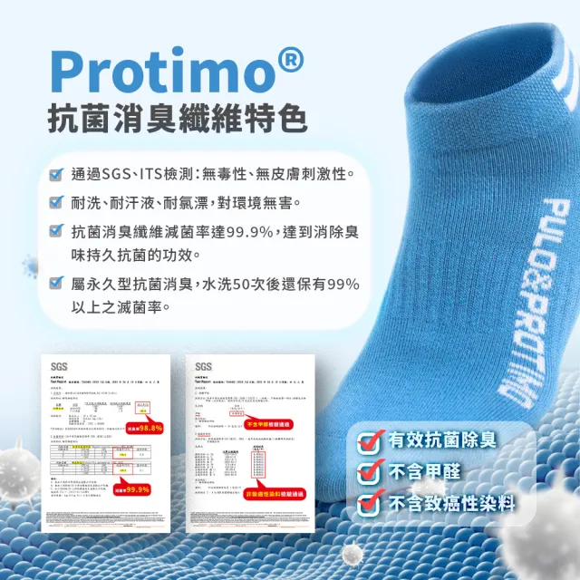 【PULO】9雙組 P+P抗菌機能運動襪(MO獨家送3雙除臭襪/一般厚度涼感透氣除臭襪/男女襪/短襪/隱形襪/踝襪/)