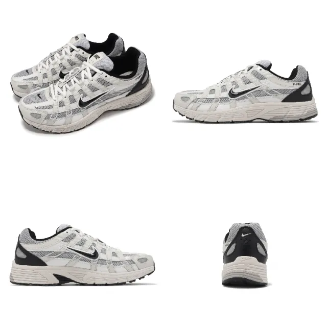 【NIKE 耐吉】休閒鞋 P-6000 男鞋 灰 象牙白 網布 皮革 千禧跑鞋 復古 運動鞋(HJ3488-001)