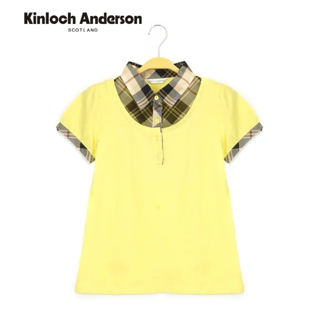 【Kinloch Anderson】格紋立領造型短袖上衣 金安德森女裝(KA0355308 黃/藍)