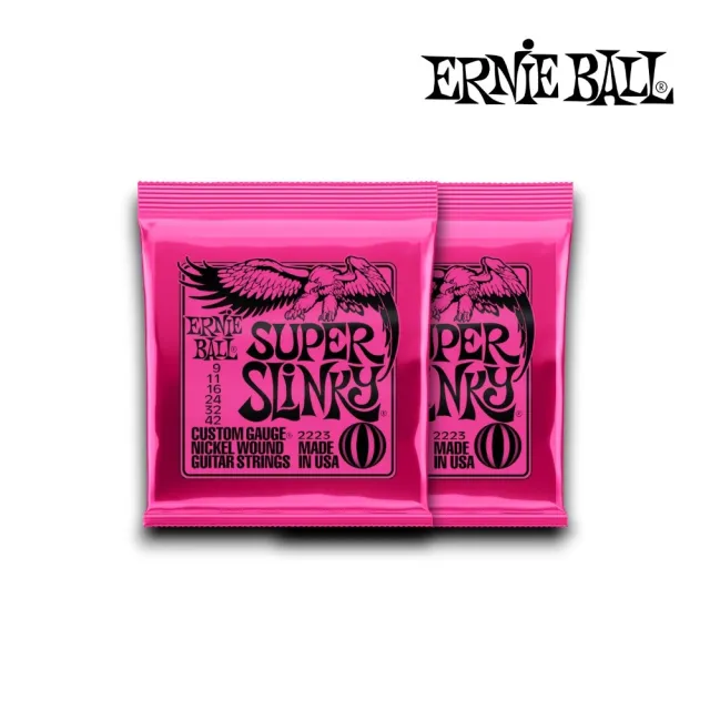 【ERNIE BALL】原廠美國製造 兩包組SUPER SLINKY電吉他弦／品質保證(吉他弦 琴弦 Strings 2221 2223)
