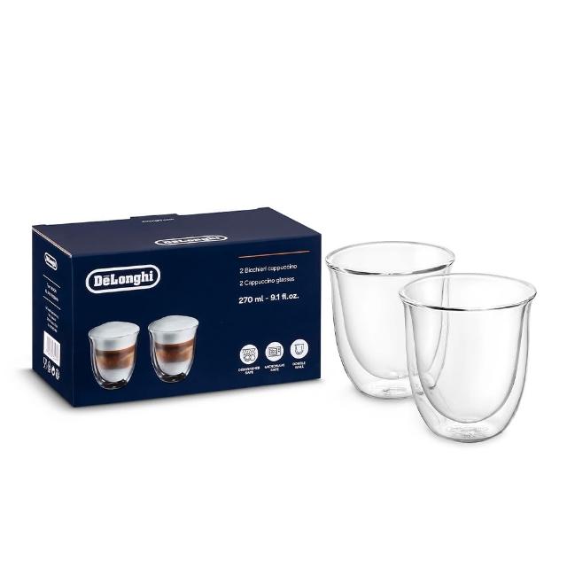 【Delonghi】雙層玻璃杯組 270ml(2 入)