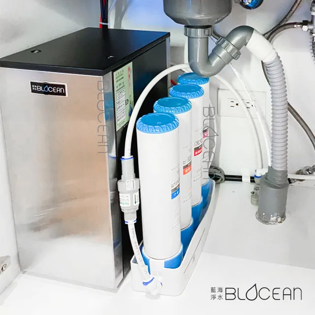 【藍海淨水】BO-7008 316不鏽鋼冷熱觸控式廚下型飲水機（消光黑）+ BO-8111 高效能除鉛抑垢淨水器