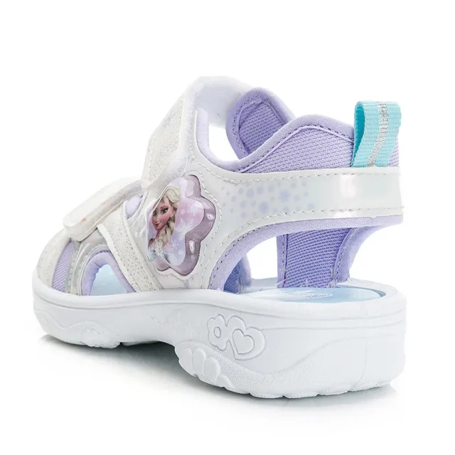 【Disney 迪士尼】童鞋 冰雪奇緣 電燈涼鞋/絆帶 易穿脫 透氣 台灣製 白紫(FOKT41569)