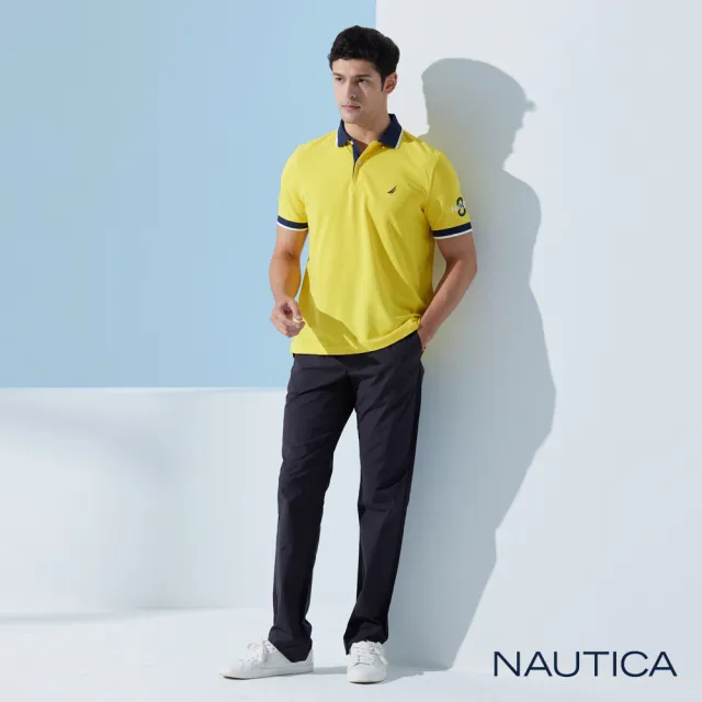 【NAUTICA】男裝 COOL MAX涼感素面長褲(黑色)