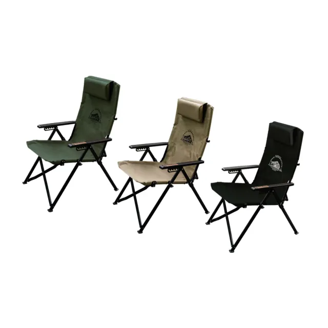 【Camping Ace】野樂 黑森戰術六段椅 ARC-8T(折疊露營椅 大川椅 可調戶外椅 高背椅 摺疊躺椅)