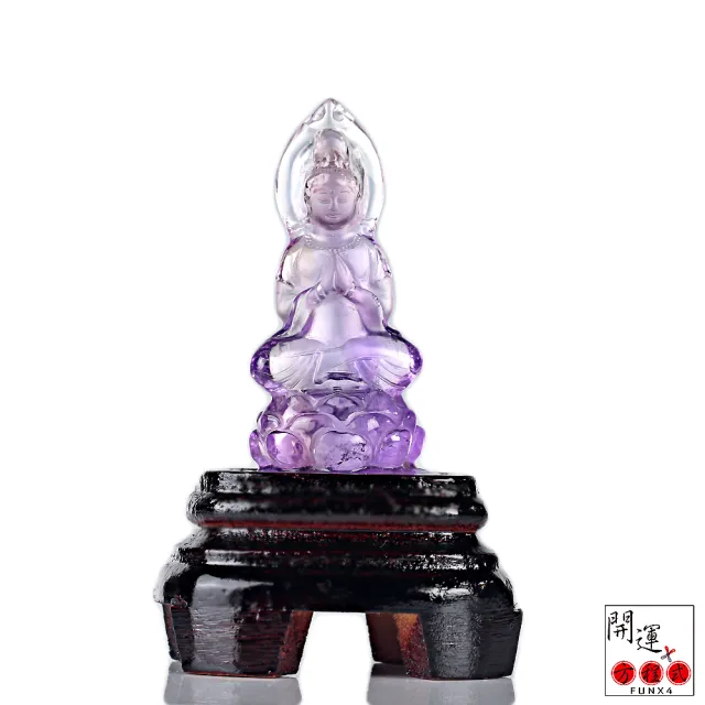 【開運方程式】紫水晶觀音佛像水晶雕件k02(入厝禮l客廳招財擺件l玄關風水擺設l新居開業送禮)