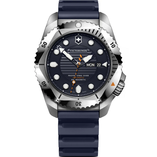 【VICTORINOX 瑞士維氏】Dive Pro 300米潛水機械腕錶-43mm藍 母親節(VISA-241995)