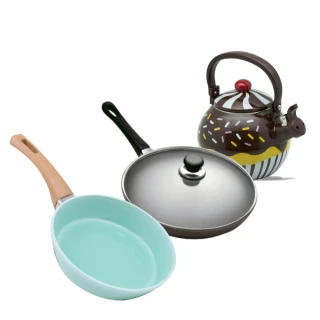 【丹麥SCANPAN】單柄深平底鍋含蓋24CM(贈不鏽鋼琺瑯烤漆造型茶壺)
