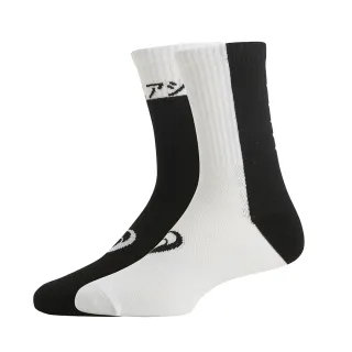 【asics 亞瑟士】兩入組中筒襪 男女中性款 訓練配件(3033C030-001)
