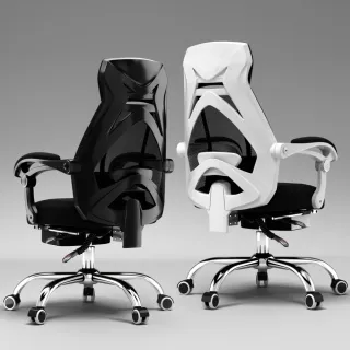 【AUS】蒙革3D包復舒緩托腰人體工學電腦椅/辦公椅(附置抬腳)