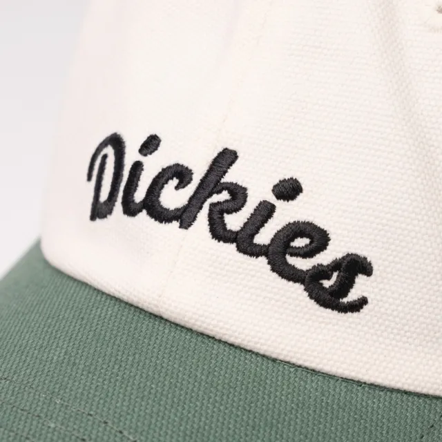 【Dickies】男女款雲白色撞色純棉品牌刺繡Logo棒球帽｜DK013030C58(帽子)