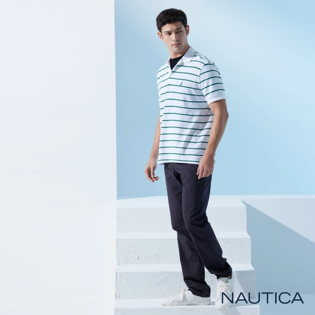 NAUTICA 男裝 COOL MAX鬆緊涼感長褲(黑色)